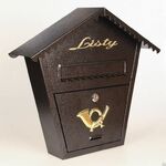 фото Почтовый ящик домик коричневый антик